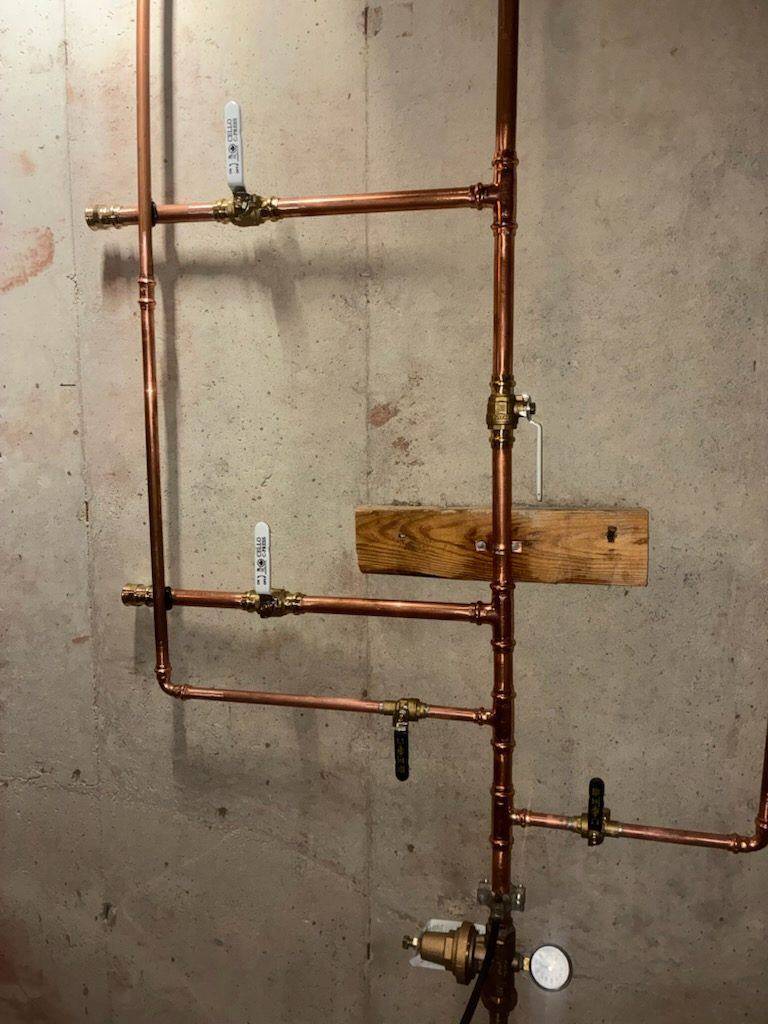 Copper Repipe with New Shutoff Valves and Pressure Regulator